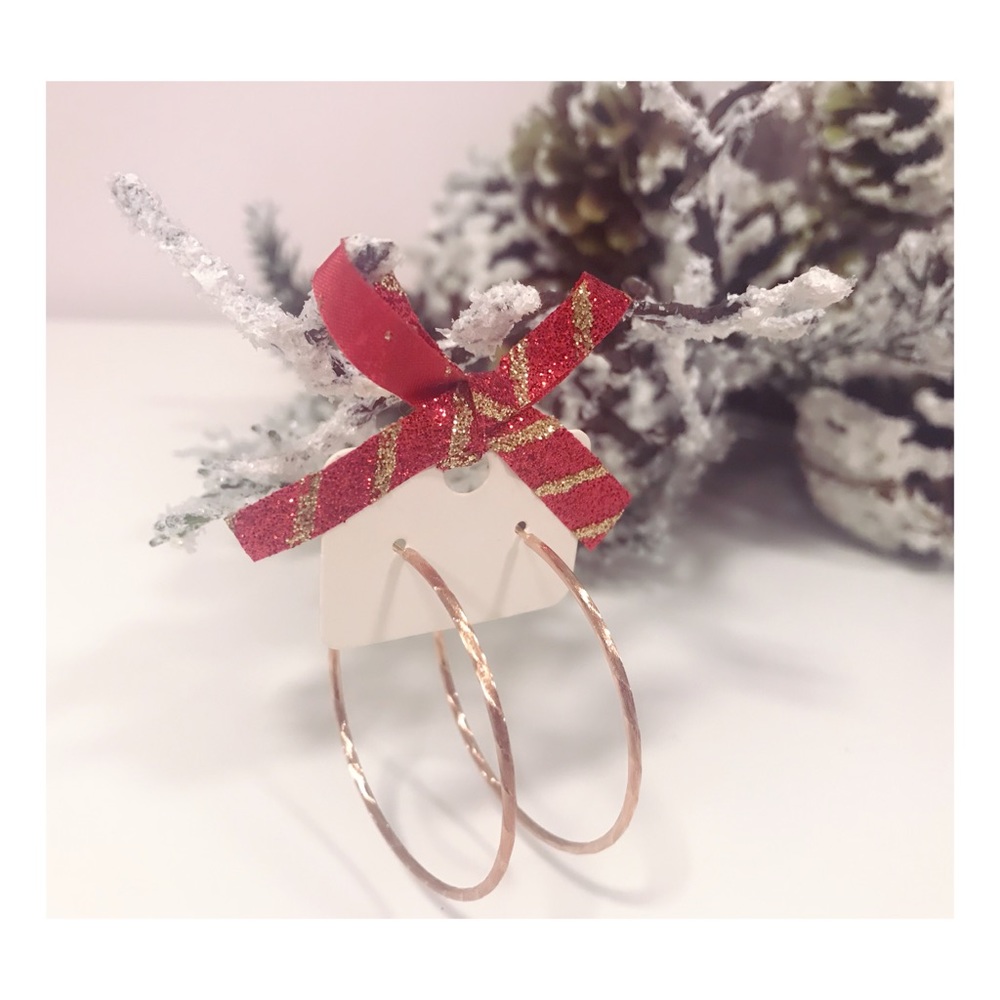 Rose Gold X-Large One Layer Hoop Earrings